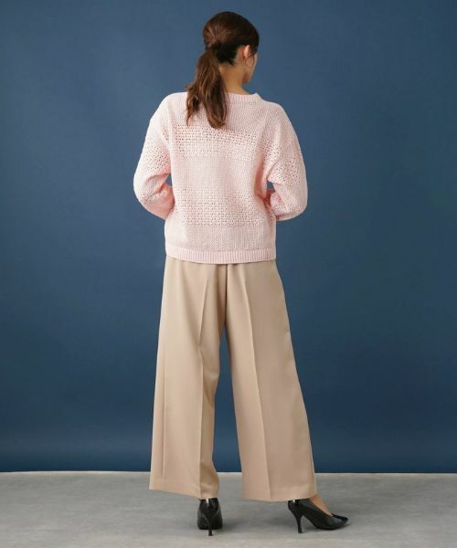 Leilian PLUS HOUSE / レリアンプラスハウス ニット・セーター | 透かし編みニットプルオーバー【Leilian WHITE LABEL】 | 詳細3