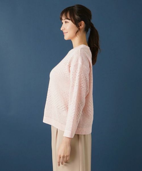 Leilian PLUS HOUSE / レリアンプラスハウス ニット・セーター | 透かし編みニットプルオーバー【Leilian WHITE LABEL】 | 詳細5