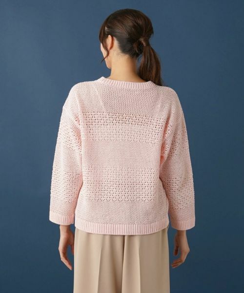 Leilian PLUS HOUSE / レリアンプラスハウス ニット・セーター | 透かし編みニットプルオーバー【Leilian WHITE LABEL】 | 詳細6