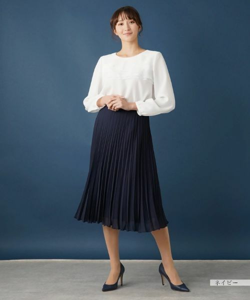 Leilian PLUS HOUSE / レリアンプラスハウス ロング・マキシ丈スカート | 【セレモニー】ミモレ丈プリーツスカート | 詳細1
