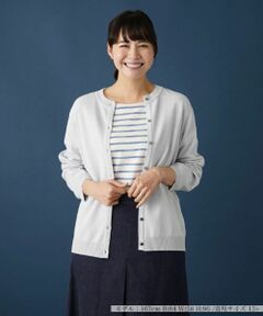 Leilian PLUS HOUSE / レリアンプラスハウス カーディガン・ボレロ | クルーネックニットカーディガン