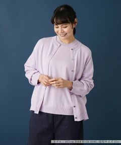 Leilian PLUS HOUSE / レリアンプラスハウス カーディガン・ボレロ | クルーネックニットカーディガン