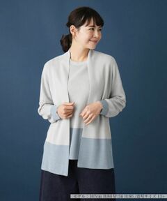 セール】 透かし編みVネックカーディガン【Leilian WHITE LABEL