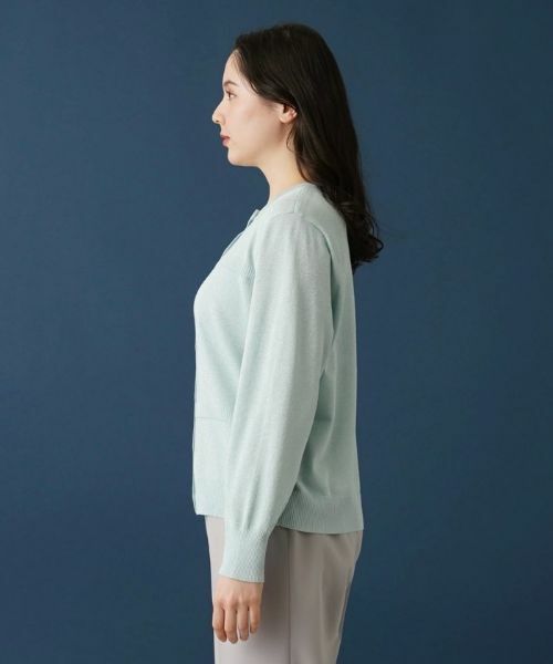 Leilian PLUS HOUSE / レリアンプラスハウス カーディガン・ボレロ | ペールカラーラメカーディガン | 詳細5