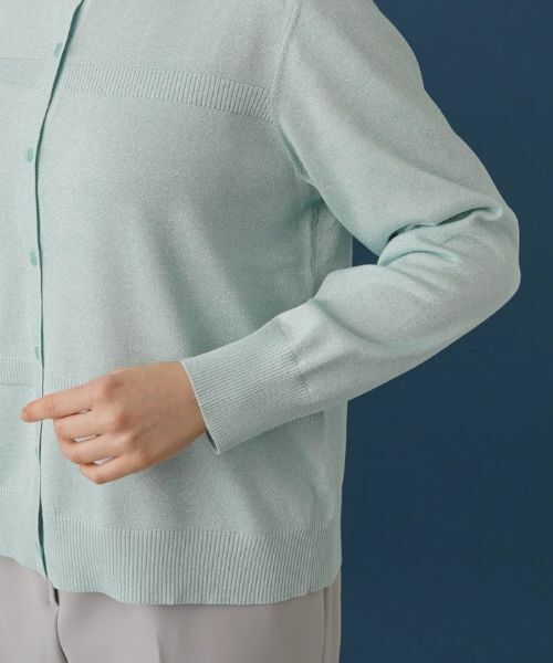 Leilian PLUS HOUSE / レリアンプラスハウス カーディガン・ボレロ | ペールカラーラメカーディガン | 詳細9