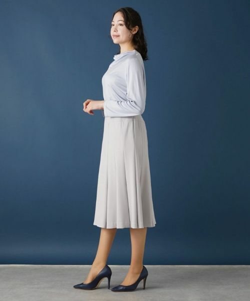 Leilian PLUS HOUSE / レリアンプラスハウス ミニ・ひざ丈スカート | 無地フレアスカート | 詳細2