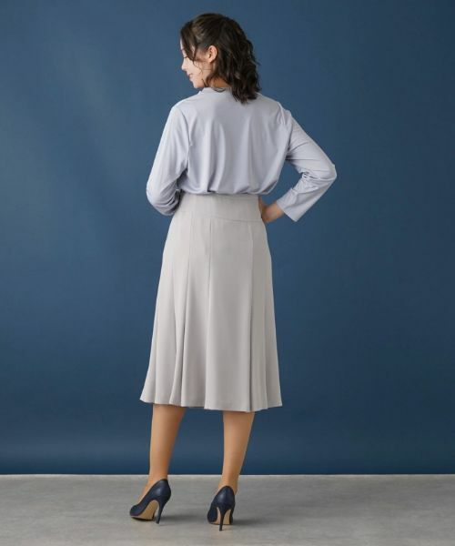 Leilian PLUS HOUSE / レリアンプラスハウス ミニ・ひざ丈スカート | 無地フレアスカート | 詳細3