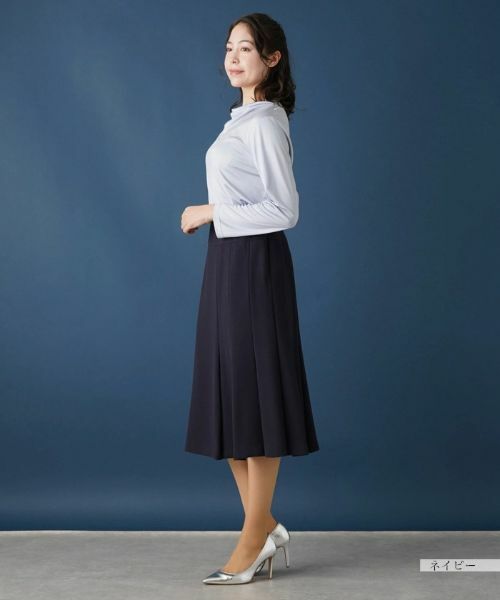 Leilian PLUS HOUSE / レリアンプラスハウス ミニ・ひざ丈スカート | 無地フレアスカート | 詳細5