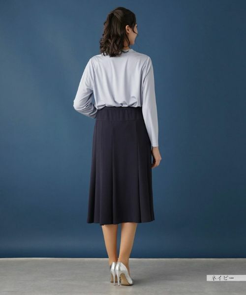 Leilian PLUS HOUSE / レリアンプラスハウス ミニ・ひざ丈スカート | 無地フレアスカート | 詳細6