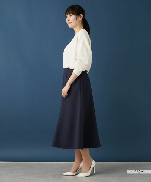 Leilian PLUS HOUSE / レリアンプラスハウス ミニ・ひざ丈スカート | 無地フレアスカート | 詳細13