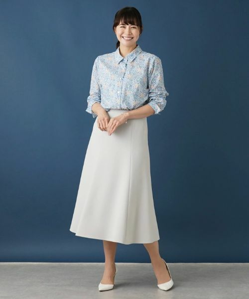 Leilian PLUS HOUSE / レリアンプラスハウス ミニ・ひざ丈スカート | 無地フレアスカート | 詳細15