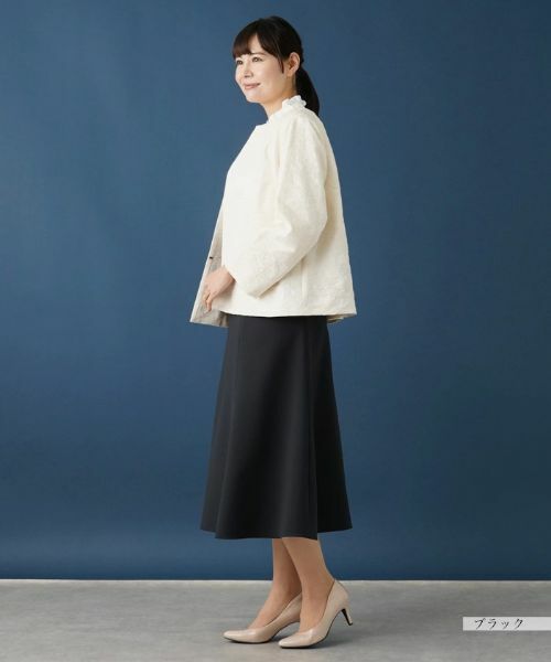 Leilian PLUS HOUSE / レリアンプラスハウス ミニ・ひざ丈スカート | 無地フレアスカート | 詳細2