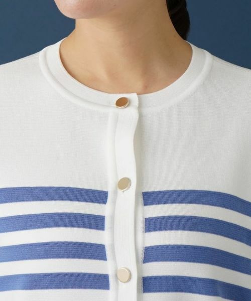 Leilian PLUS HOUSE / レリアンプラスハウス カーディガン・ボレロ | ボーダー柄カーディガン | 詳細11