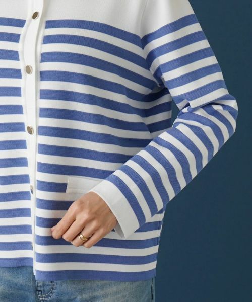 Leilian PLUS HOUSE / レリアンプラスハウス カーディガン・ボレロ | ボーダー柄カーディガン | 詳細13