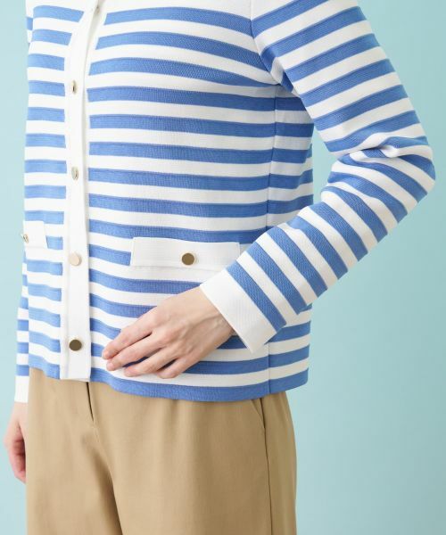 Leilian PLUS HOUSE / レリアンプラスハウス カーディガン・ボレロ | ボーダー柄カーディガン | 詳細15