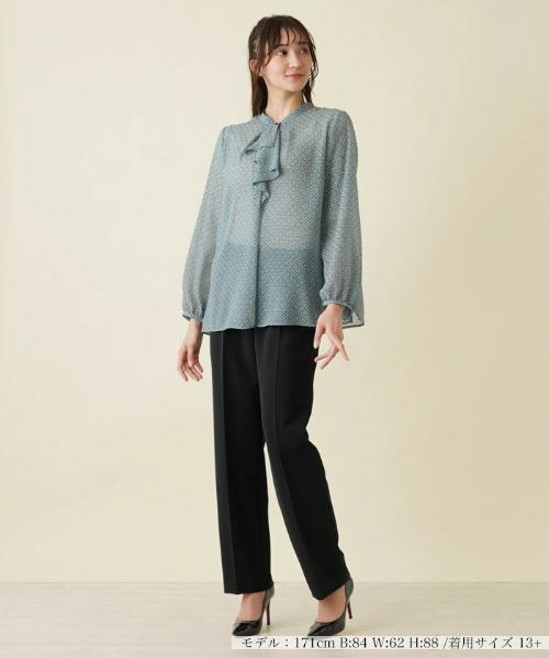 Leilian PLUS HOUSE / レリアンプラスハウス シャツ・ブラウス | ラッフル幾何学ブラウス | 詳細1