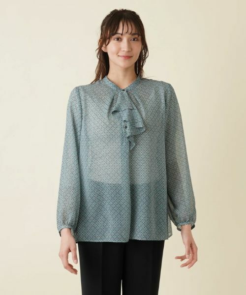 Leilian PLUS HOUSE / レリアンプラスハウス シャツ・ブラウス | ラッフル幾何学ブラウス | 詳細4