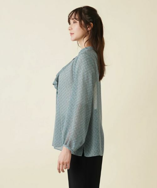 Leilian PLUS HOUSE / レリアンプラスハウス シャツ・ブラウス | ラッフル幾何学ブラウス | 詳細5