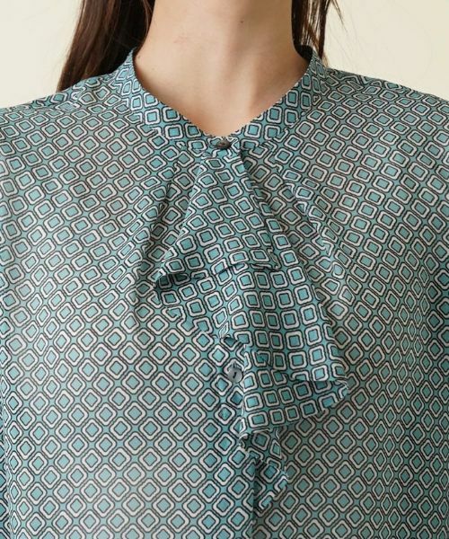 Leilian PLUS HOUSE / レリアンプラスハウス シャツ・ブラウス | ラッフル幾何学ブラウス | 詳細7