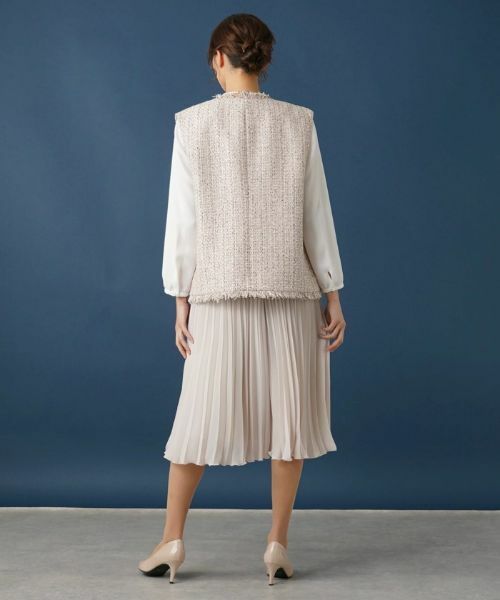 Leilian PLUS HOUSE / レリアンプラスハウス テーラードジャケット | ノーカラーツイードベスト | 詳細3