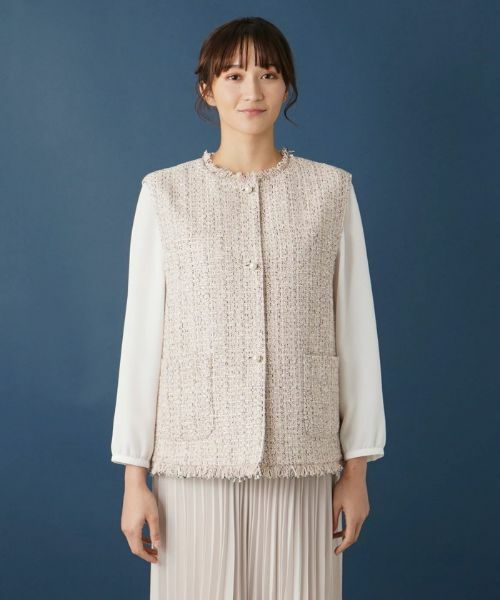 Leilian PLUS HOUSE / レリアンプラスハウス テーラードジャケット | ノーカラーツイードベスト | 詳細4