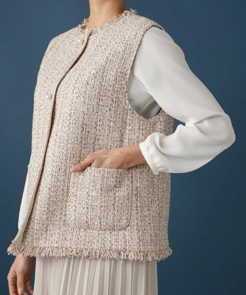 Leilian PLUS HOUSE / レリアンプラスハウス テーラードジャケット | ノーカラーツイードベスト | 詳細9