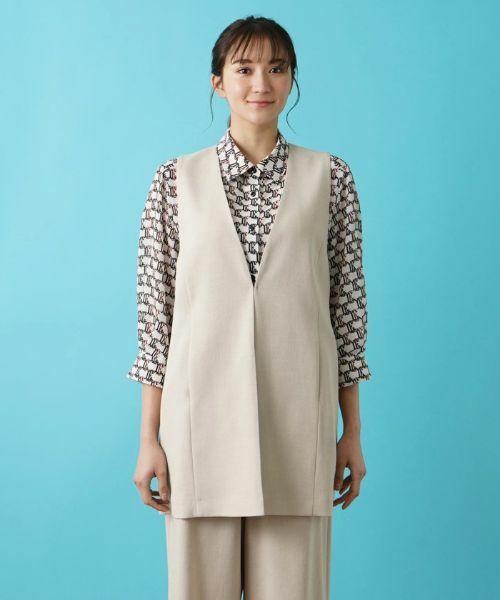 Leilian PLUS HOUSE / レリアンプラスハウス テーラードジャケット | ノーカラーロングベスト | 詳細4