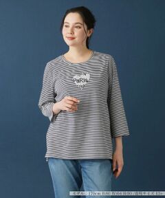 Leilian PLUS HOUSE / レリアンプラスハウス Tシャツ | ボーダーＴシャツ【プラス企画】