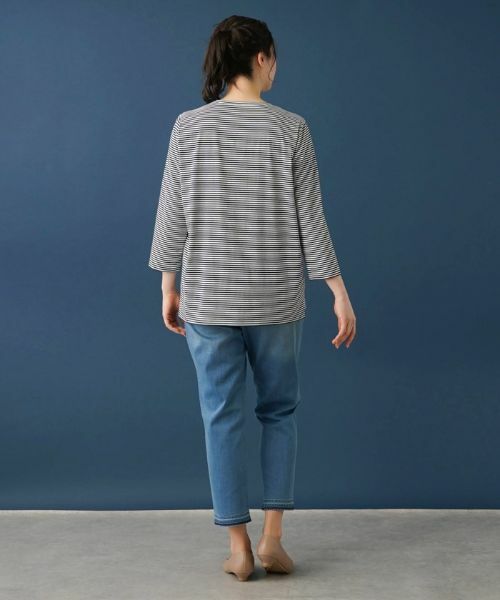 Leilian PLUS HOUSE / レリアンプラスハウス Tシャツ | ボーダーＴシャツ【プラス企画】 | 詳細3