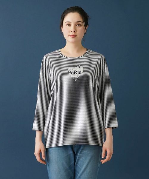 Leilian PLUS HOUSE / レリアンプラスハウス Tシャツ | ボーダーＴシャツ【プラス企画】 | 詳細4