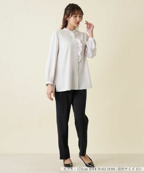 Leilian PLUS HOUSE / レリアンプラスハウス シャツ・ブラウス | バンドカラーブラウス【プラス企画】 | 詳細1