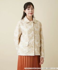 Leilian PLUS HOUSE / レリアンプラスハウス テーラードジャケット | ボタニカル刺繍ジャケット