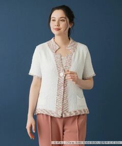 Leilian PLUS HOUSE / レリアンプラスハウス カーディガン・ボレロ | 変型ネックカーディガン