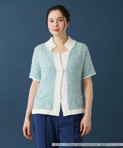 Leilian PLUS HOUSE / レリアンプラスハウス カーディガン・ボレロ | 変型ネックカーディガン