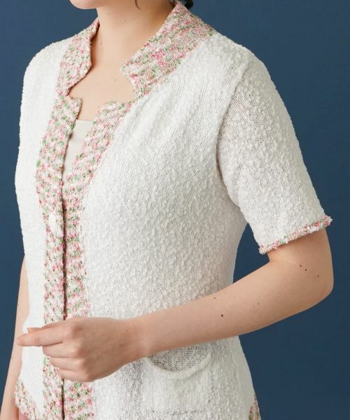 Leilian PLUS HOUSE / レリアンプラスハウス カーディガン・ボレロ | 変型ネックカーディガン | 詳細12