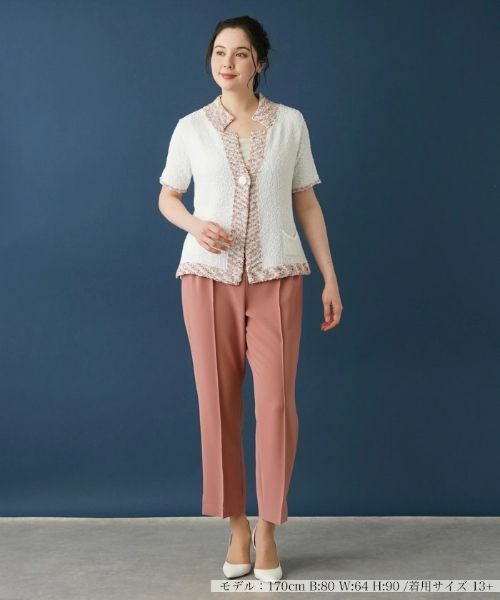 Leilian PLUS HOUSE / レリアンプラスハウス カーディガン・ボレロ | 変型ネックカーディガン | 詳細4