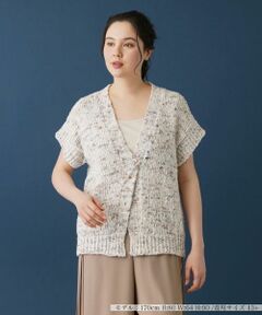 Leilian PLUS HOUSE / レリアンプラスハウス カーディガン・ボレロ | 半そでミックスカーディガン