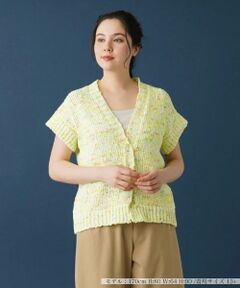 Leilian PLUS HOUSE / レリアンプラスハウス カーディガン・ボレロ | 半そでミックスカーディガン