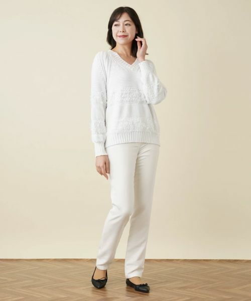 Leilian PLUS HOUSE / レリアンプラスハウス ニット・セーター | Vネックニットプルオーバー | 詳細1
