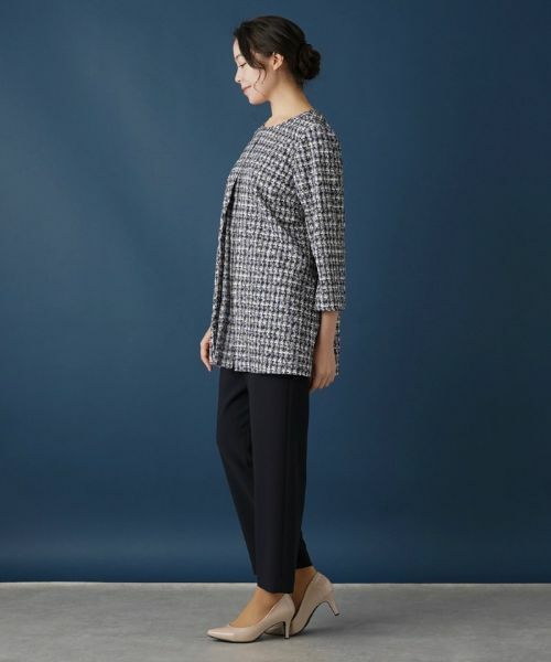 Leilian PLUS HOUSE / レリアンプラスハウス シャツ・ブラウス | ツイード調切替えブラウス【プラス企画】 | 詳細2