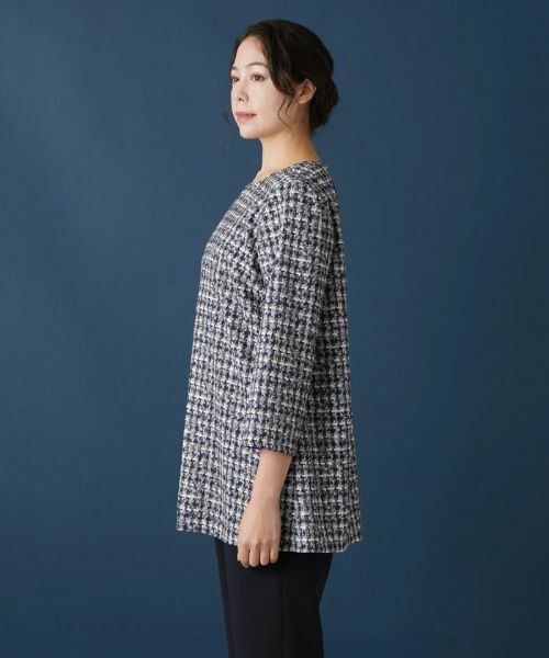Leilian PLUS HOUSE / レリアンプラスハウス シャツ・ブラウス | ツイード調切替えブラウス【プラス企画】 | 詳細5
