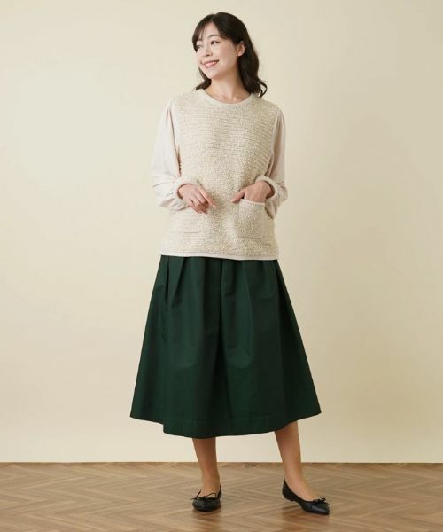 Leilian PLUS HOUSE / レリアンプラスハウス ニット・セーター | 異素材コンビプルオーバー【BOURGE】 | 詳細1