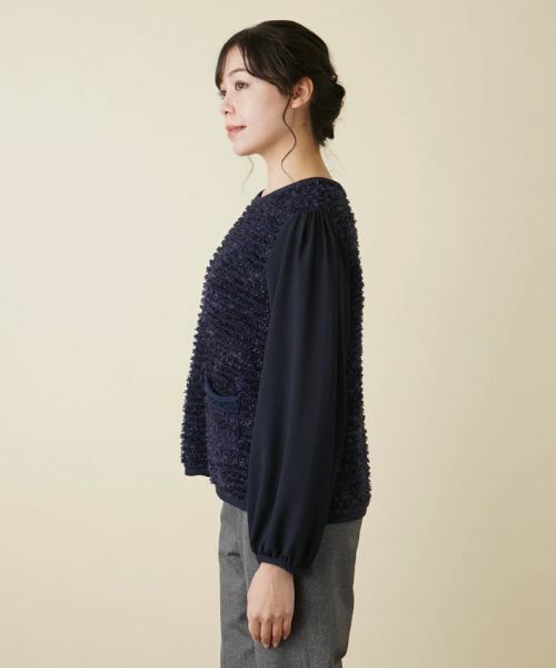 Leilian PLUS HOUSE / レリアンプラスハウス ニット・セーター | 異素材コンビプルオーバー【BOURGE】 | 詳細15