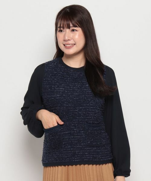 Leilian PLUS HOUSE / レリアンプラスハウス ニット・セーター | 異素材コンビプルオーバー【BOURGE】 | 詳細22