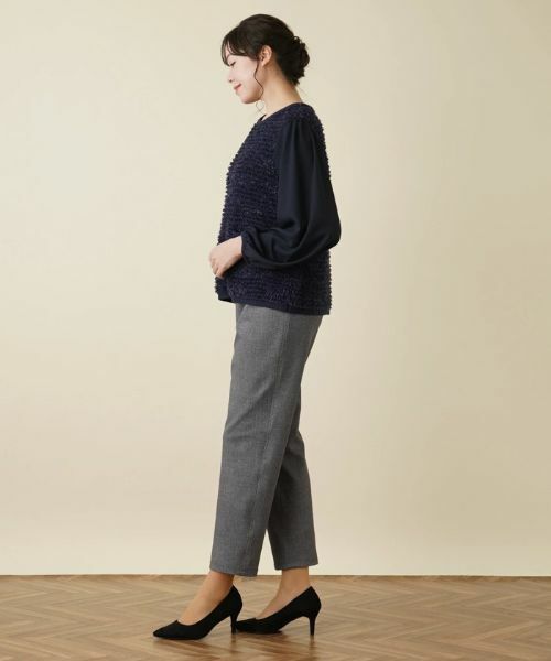 Leilian PLUS HOUSE / レリアンプラスハウス ニット・セーター | 異素材コンビプルオーバー【BOURGE】 | 詳細5
