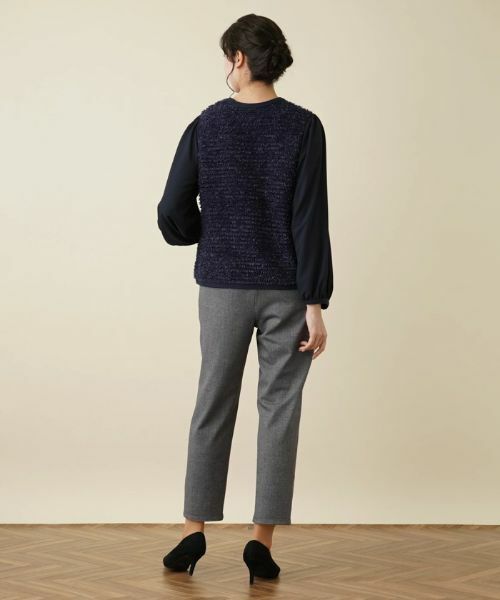 Leilian PLUS HOUSE / レリアンプラスハウス ニット・セーター | 異素材コンビプルオーバー【BOURGE】 | 詳細6