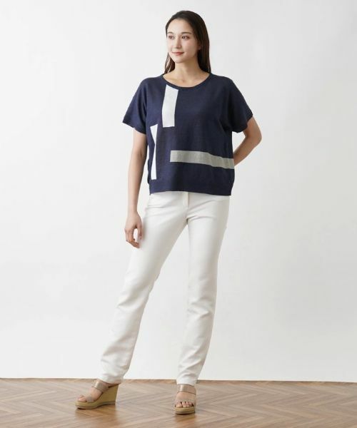 Leilian PLUS HOUSE / レリアンプラスハウス ニット・セーター | 半袖ニットプルオーバー【HAND】 | 詳細3