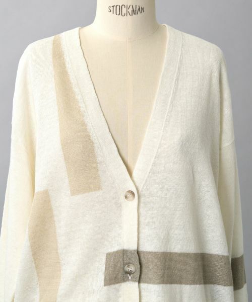 Leilian PLUS HOUSE / レリアンプラスハウス カーディガン・ボレロ | 配色ラインカーディガン【HAND】 | 詳細1