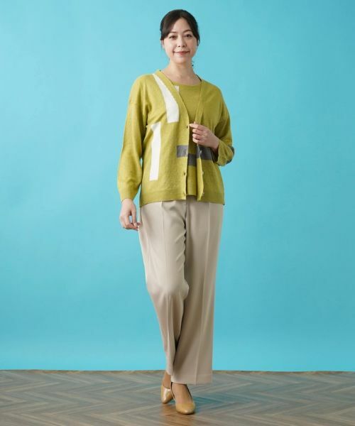 Leilian PLUS HOUSE / レリアンプラスハウス カーディガン・ボレロ | 配色ラインカーディガン【HAND】 | 詳細14