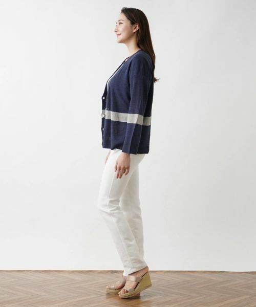 Leilian PLUS HOUSE / レリアンプラスハウス カーディガン・ボレロ | 配色ラインカーディガン【HAND】 | 詳細18